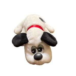 Vintage 1986 Tonka Pound Puppies White Black Spots Plush Puppy Dog Toy 7.5"